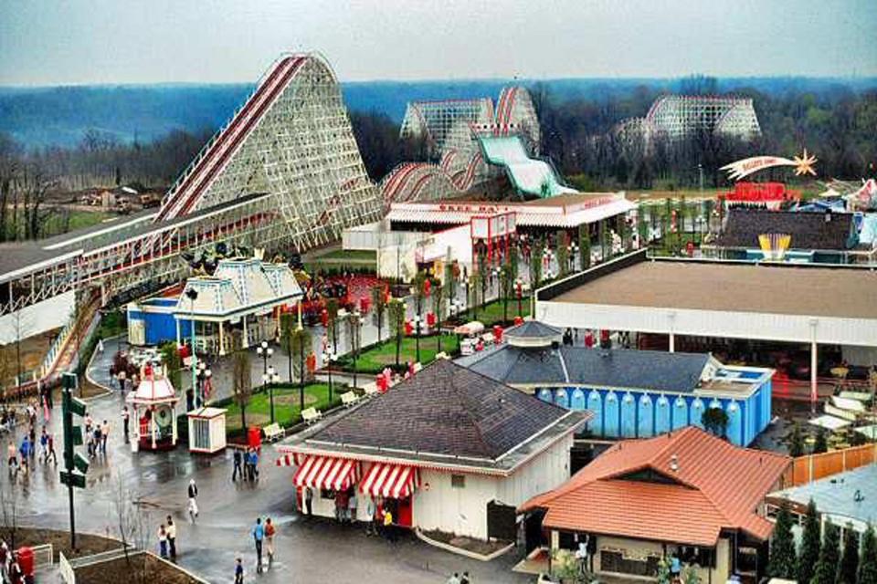 A view of Coney Mall from the Eiffel Tower on Opening Day in 1972.