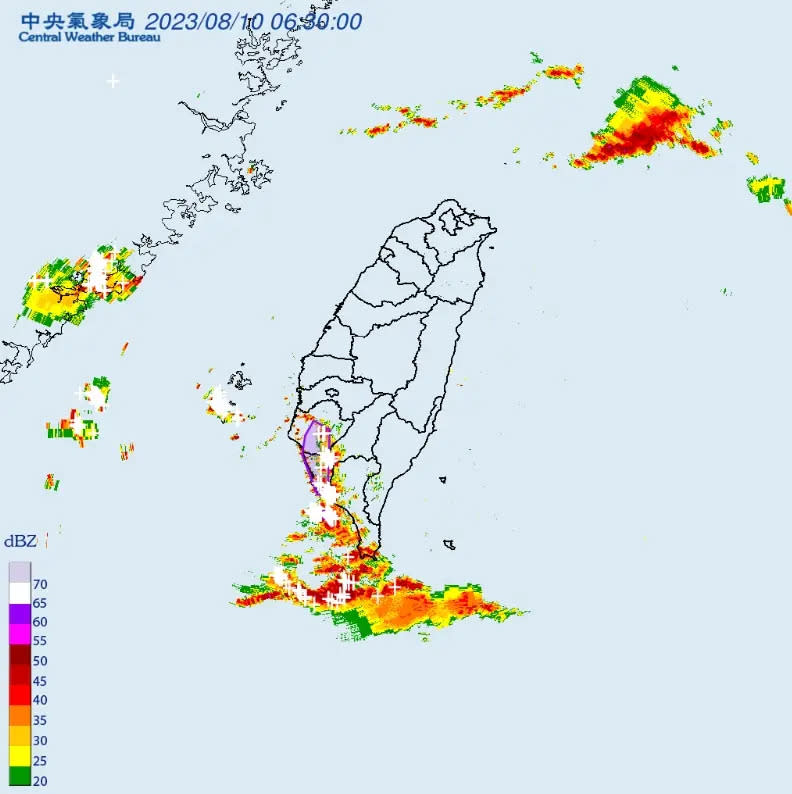 ▲南部縣市受到西南風影響，出現大雷雨的天氣型態，上班民眾務必注意。（圖/中央氣象局）