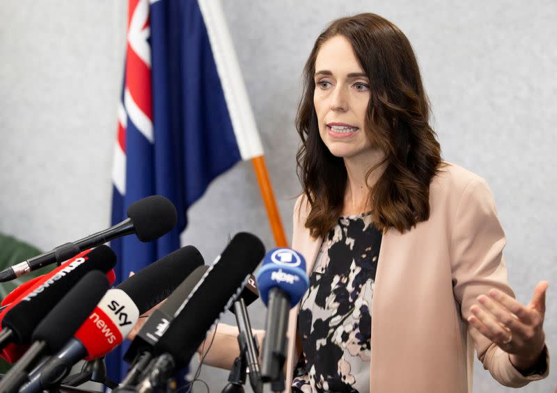 New Zealand Prime Minister Jacinda Ardern during a news conference in Christchurch