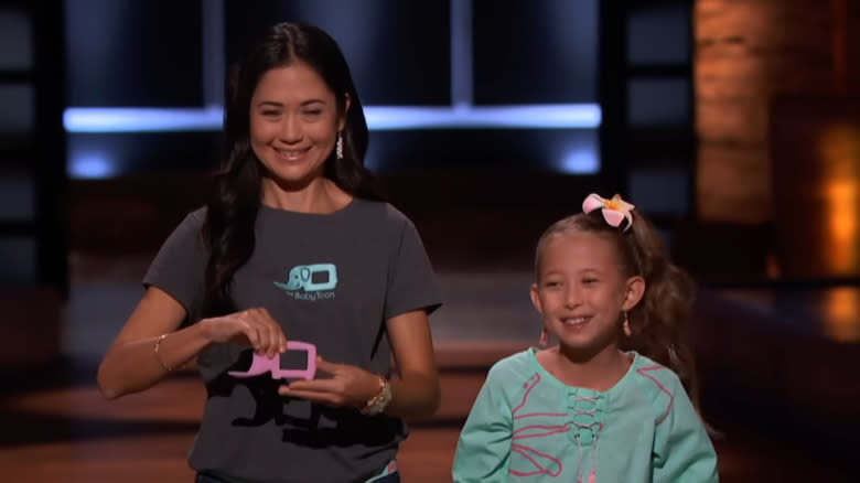 Cassidy Crowley and Lori Crowley presenting The Baby Toon on Shark Tank