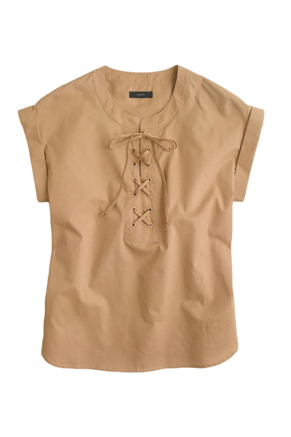 <p>J.Crew Lace-Up Popover, $59.50; <a rel="nofollow noopener" href="https://www.jcrew.com/p/womens_category/shirtsandtops/blouses/laceup-popover/G3922" target="_blank" data-ylk="slk:jcrew.com;elm:context_link;itc:0;sec:content-canvas" class="link ">jcrew.com</a> </p>