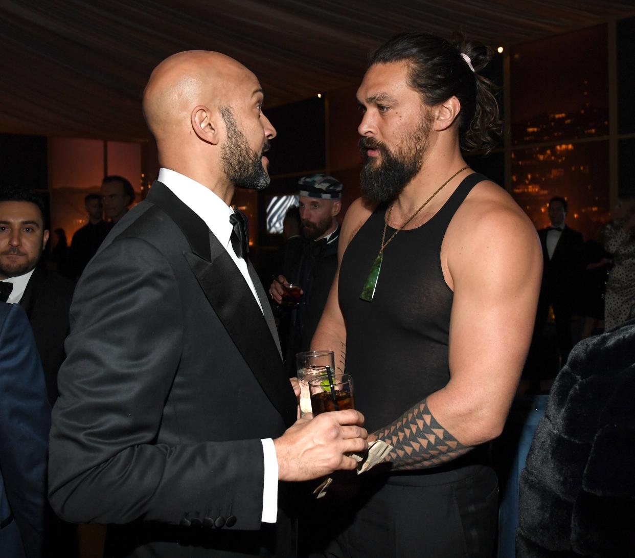 Jason Momoa at the 77th Annual Golden Globe wearing a tank top in January, 2020.