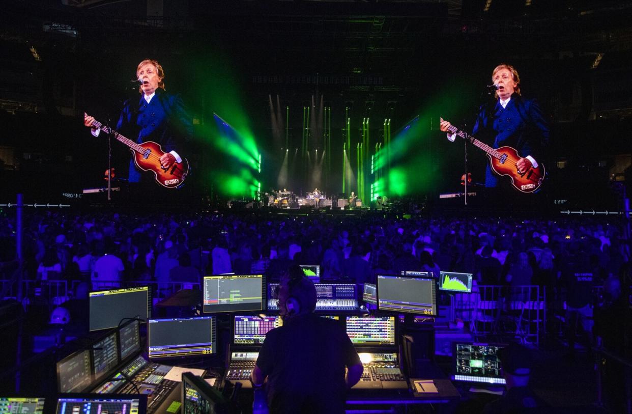 A view from the soundboard. The unchanging living-museum quality of a McCartney gig is precisely its intended virtue.