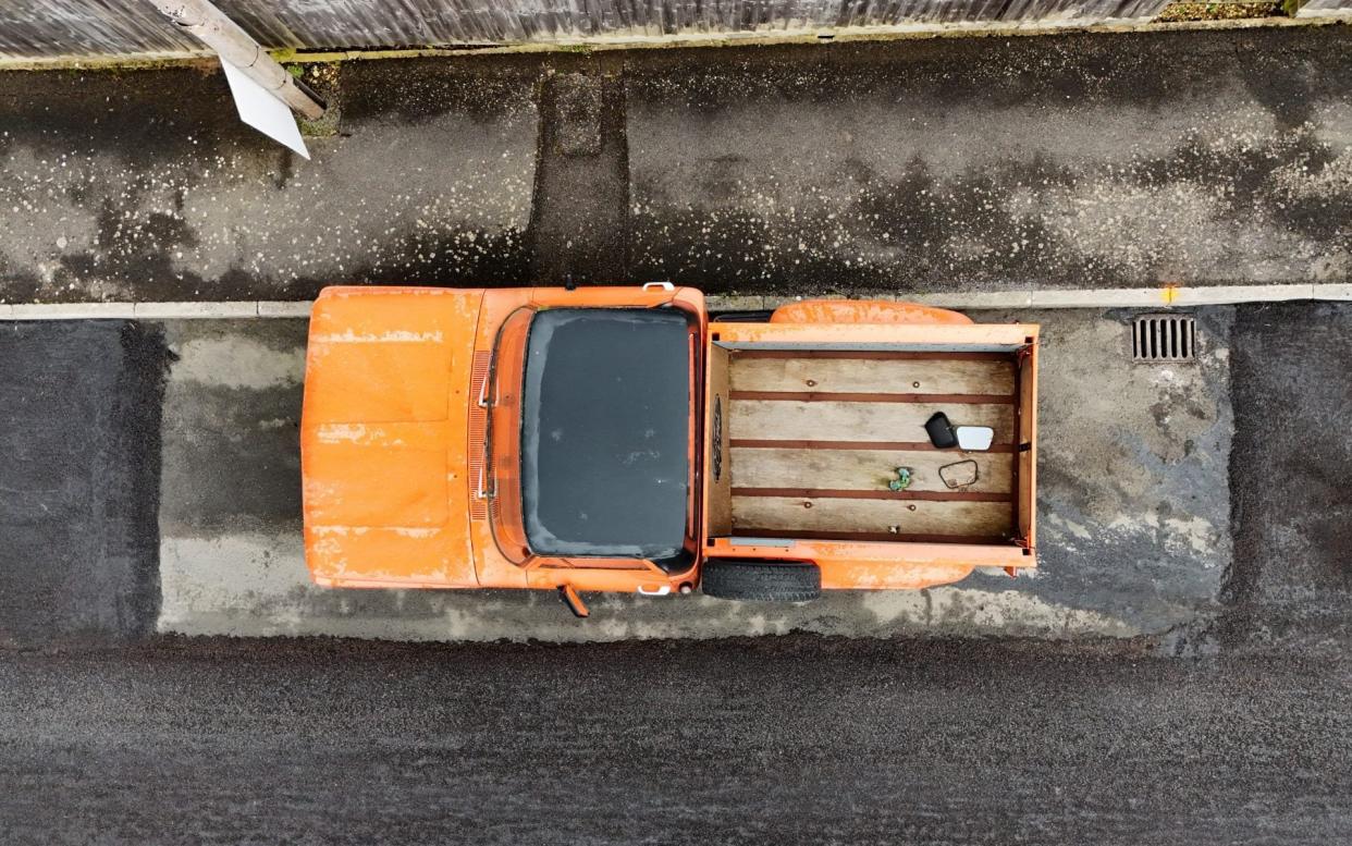 The abandoned classic Ford pick-up truck in Weymouth, Dorset