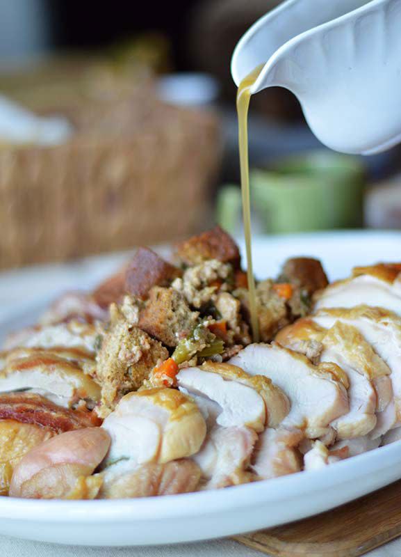 32) Brined Bacon-Wrapped Turkey With Gravy