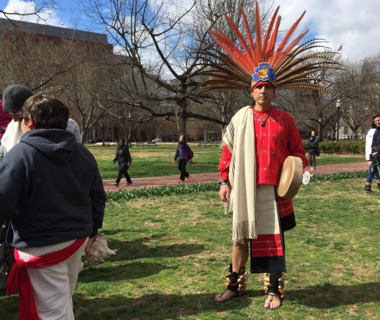 Marcos Aguilar at the Native Nations Rise march in Washington, D.C., on March 10. (Garance Franke-Ruta/Yahoo News)