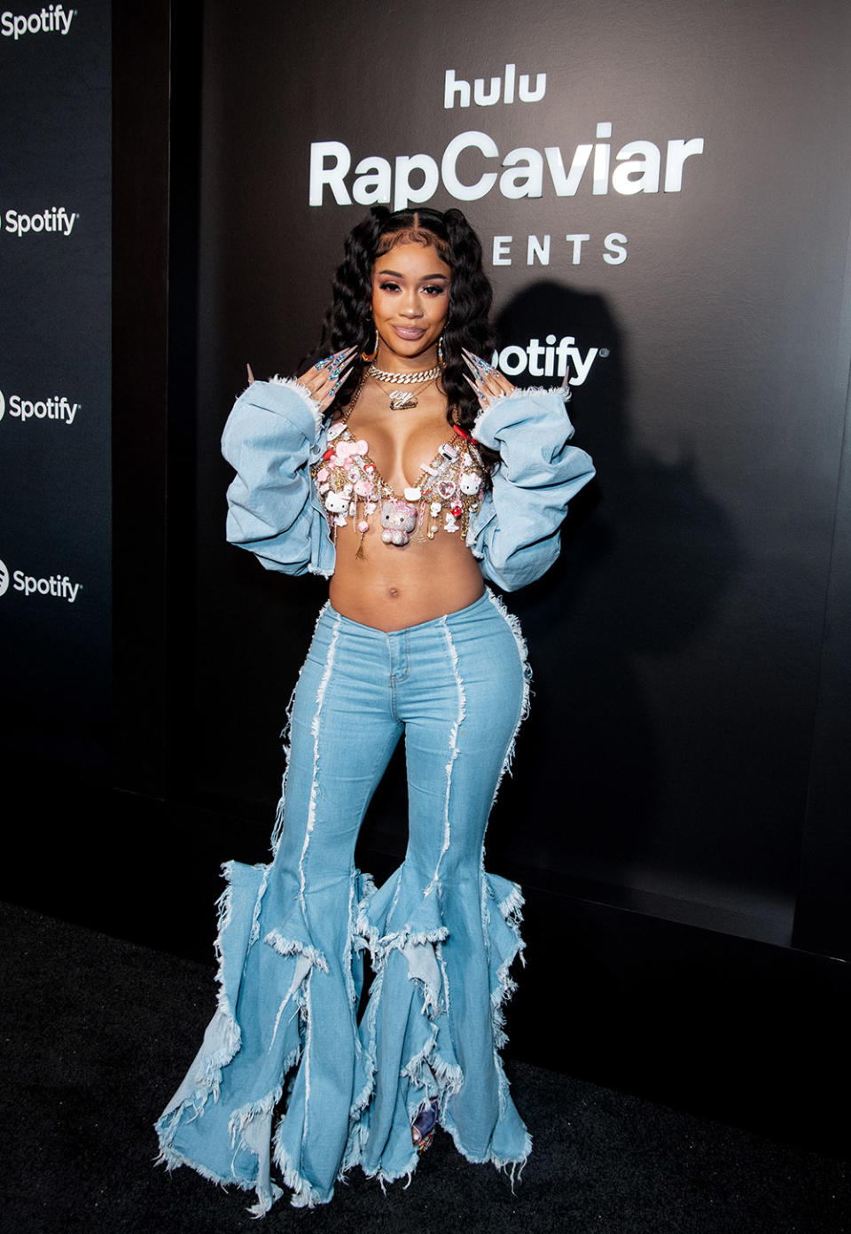 Saweetie attends a red carpet event for Hulu’s “RapCaviar Presents” at Ysabel on March 23, 2023 in West Hollywood, California.