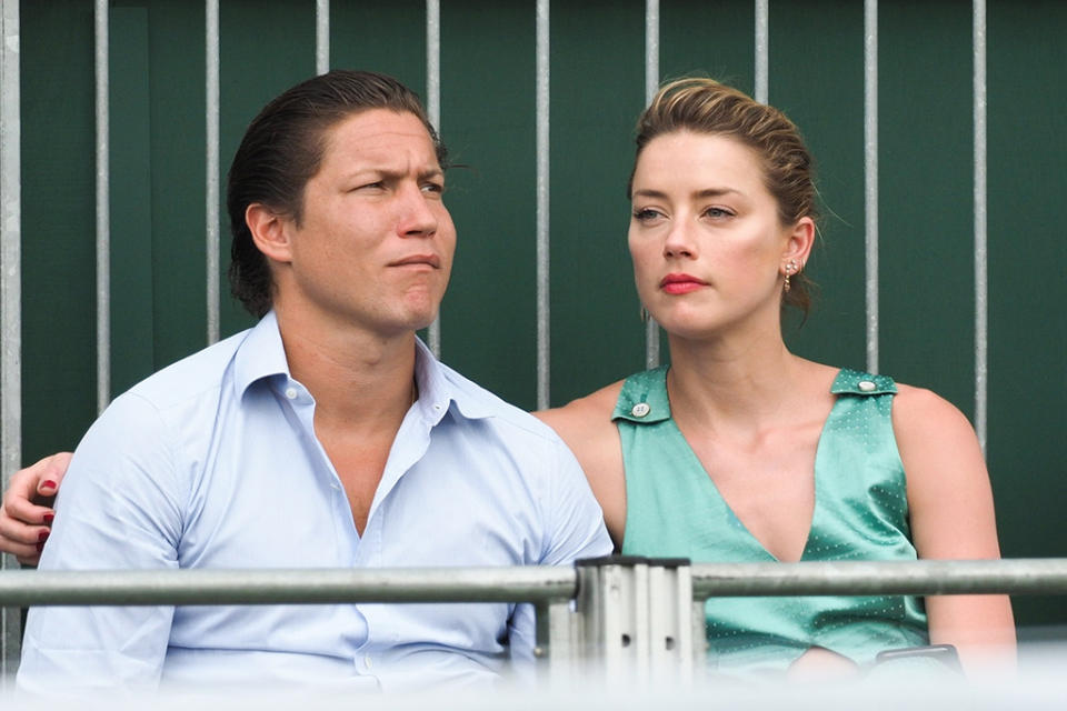 Amber Heard and Vito Schnabel take their relationship public in London. (Photo: Backgrid)