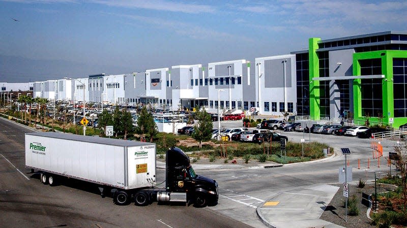 An Amazon Warehouse in Eastvale, California