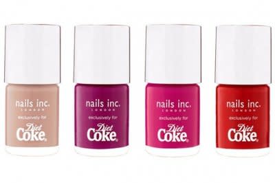 Diet Coke and Nails Inc. City Collection nail polish.