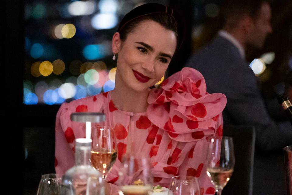 Emily in Paris. Lily Collins as Emily in episode 301 of Emily in Paris.