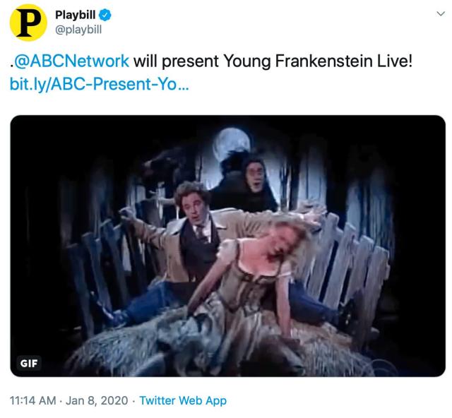 Young Frankenstein on stage and right on cue