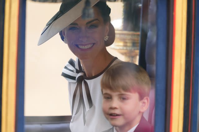 <p>Yui Mok/PA Images via Getty</p> Kate Middleton and Prince Louis at Trooping the Colour on June 15, 2024