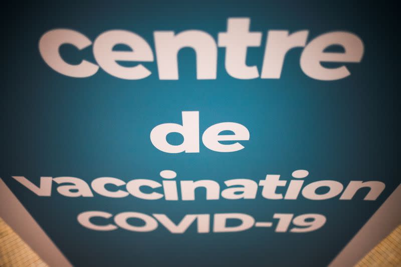 French Health Minister Olivier Veran at a vaccination center in Paris