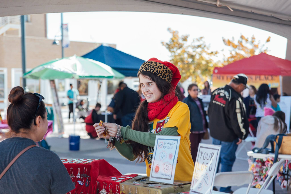 Arabella Camunez sells her wares at the Plaza de Las Cruces in 2018.