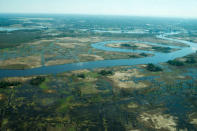 Flooding is seen in and around Wilmington, North Carolina, U.S., September 19, 2018 in this picture obtained from social media on September 21, 2018. ALAN CRADICK, CAPE FEAR RIVER WATCH/via REUTERS