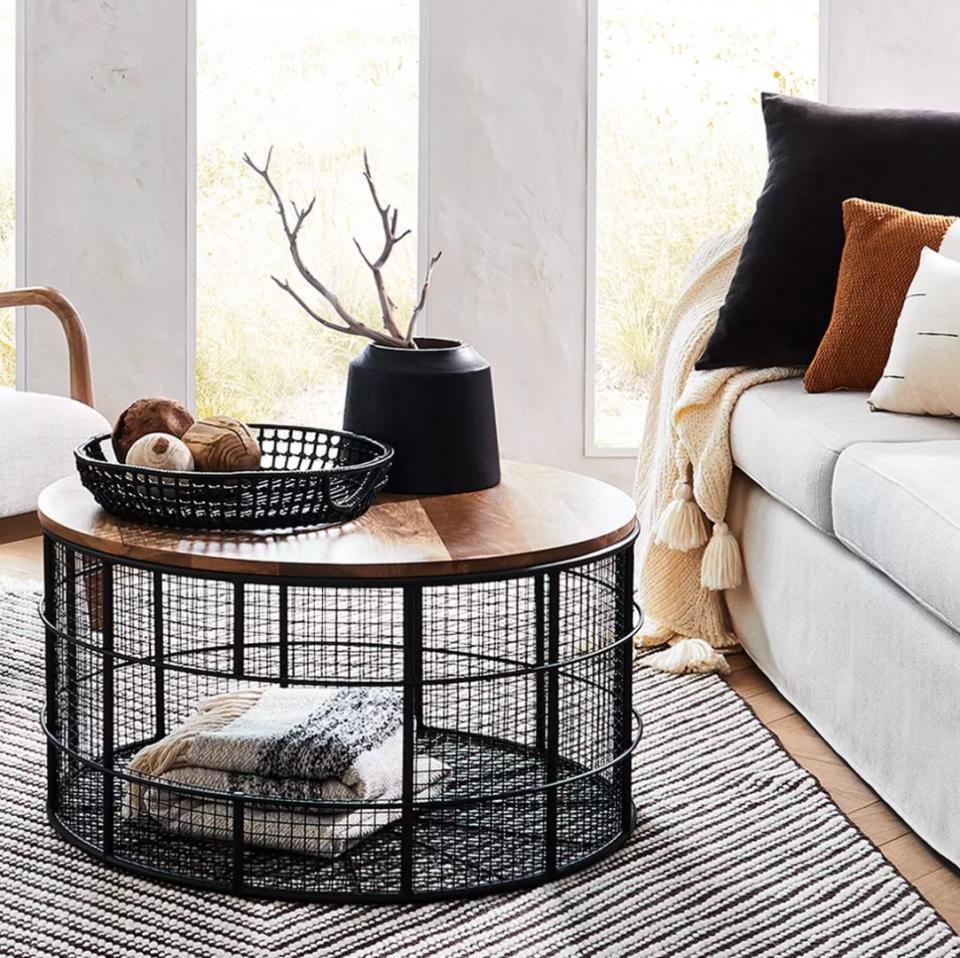 <a href="https://fave.co/2Le4vXW" target="_blank" rel="noopener noreferrer">Target</a> is known for its trendy and affordable home decor from brands such as <a href="https://fave.co/2lmPIOX" target="_blank" rel="nofollow noopener noreferrer">Project62</a> and <a href="https://fave.co/30vPHHB" target="_blank" rel="nofollow noopener noreferrer">Opalhouse</a>. You&rsquo;ll find plenty of industrial living room furniture and decor, such as this <a href="https://fave.co/3hjYYKM" target="_blank" rel="noopener noreferrer">wire cage coffee table</a> and <a href="https://fave.co/35nTjBa" target="_blank" rel="noopener noreferrer">metal hexagon mirror</a>. Browse more industrial decor from <a href="https://fave.co/2lmPIOX" target="_blank" rel="nofollow noopener noreferrer">Project62</a> and <a href="https://fave.co/30vPHHB" target="_blank" rel="nofollow noopener noreferrer">Opalhouse</a> at <a href="https://fave.co/2Le4vXW" target="_blank" rel="noopener noreferrer">Target</a>.