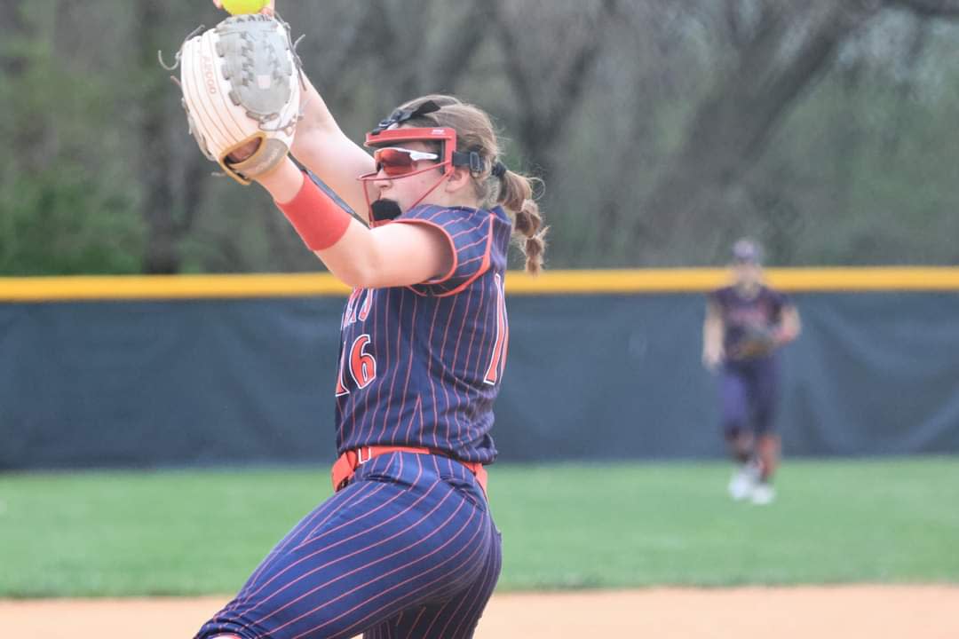 Tri-County pitcher Maddi Nevitt delivers a pitch against Benton Central on Saturday, April 20, 2024.