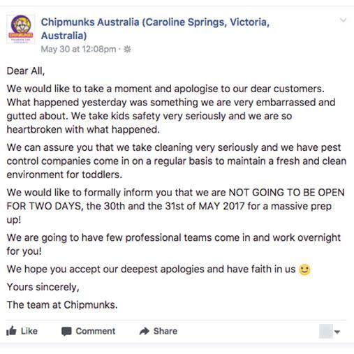 The company swiftly took action and issued a public apology. Photo: Facebook