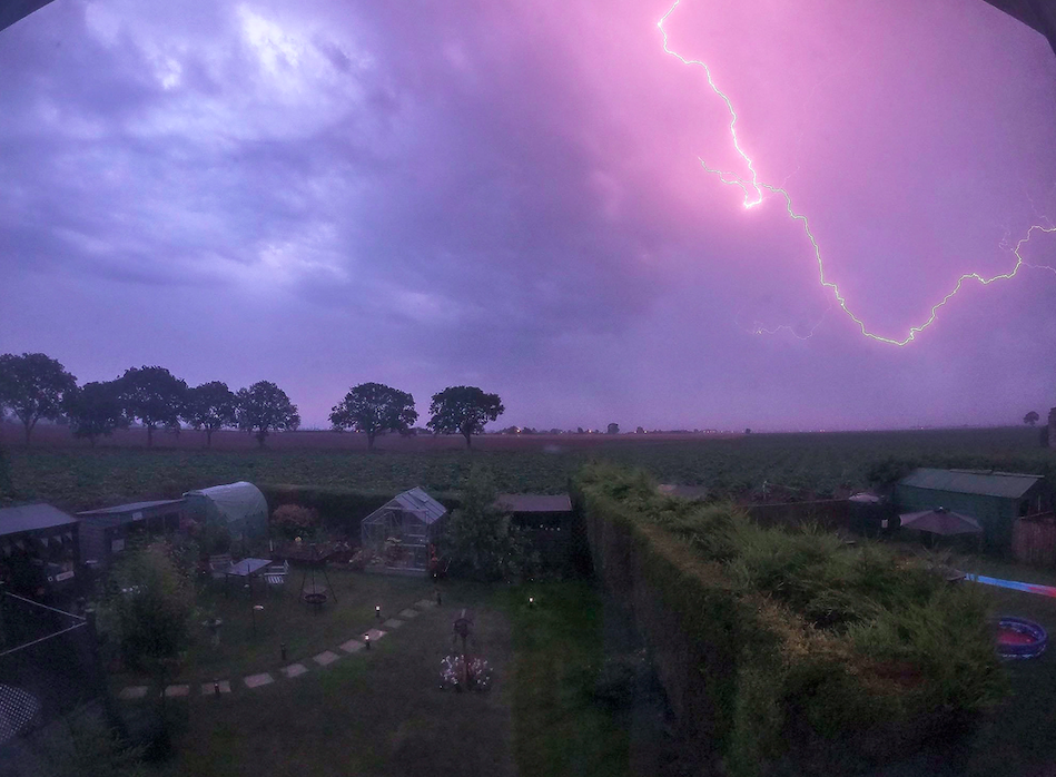 Lightning striking as a thunder storm passes over Holbeach St Marks in Lincolnshire (Twitter/@wiker_1971/PA)