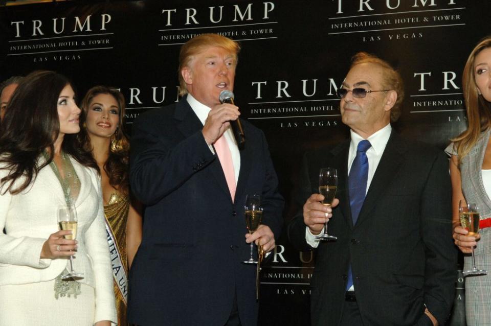 Developer Donald Trump and developer Phil G. Ruffin attends The Trump Las Vegas ribbon cutting at The Trump International Hotel & Tower Las Vegas on April 11, 2008 in Las Vegas, Nevada. 