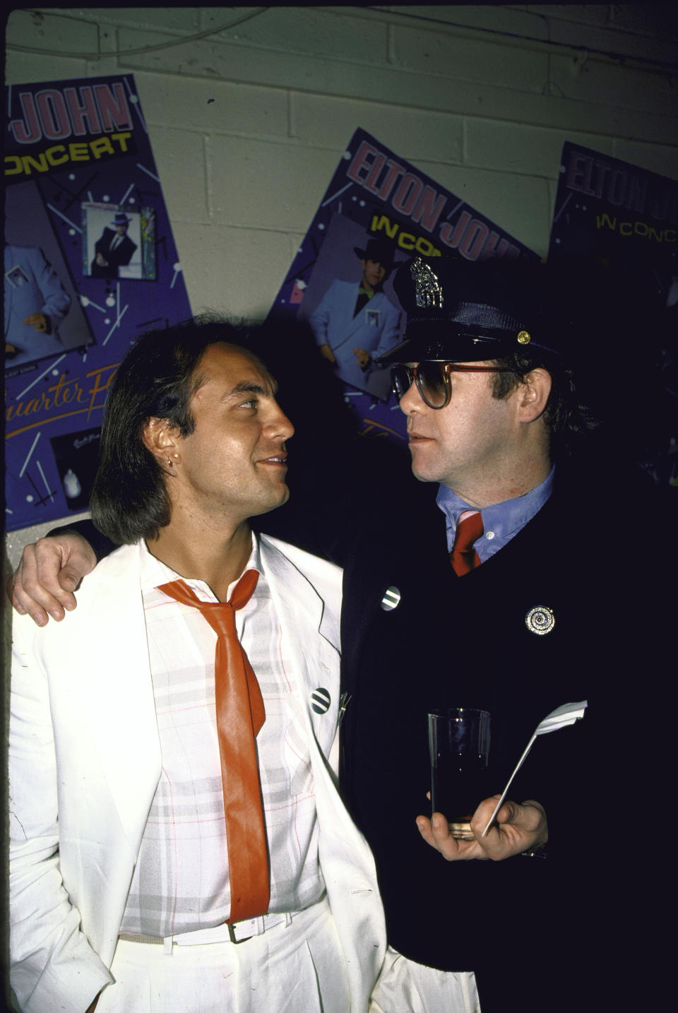 Bernie Taupin and Elton John in the '80s.  (Photo: Time Life Pictures/DMI/The LIFE Picture Collection via Getty Images)