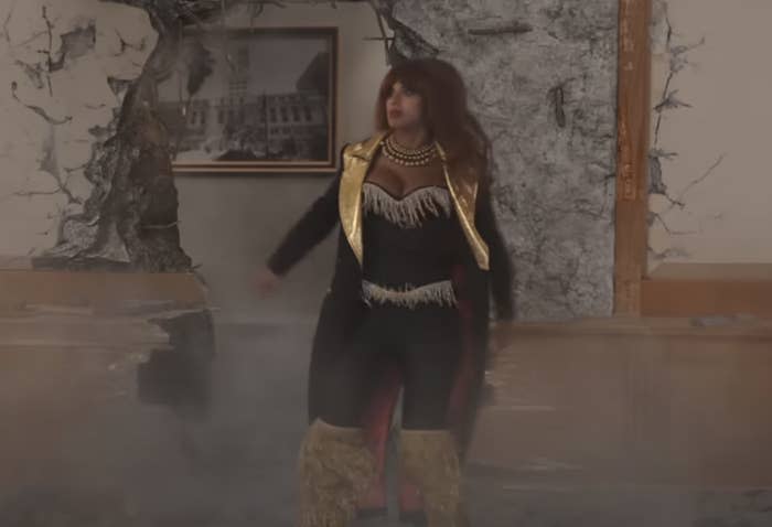 jameela in the destroyed courtroom