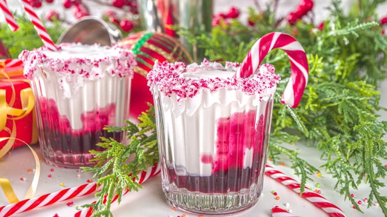 peppermint white Russian cocktail