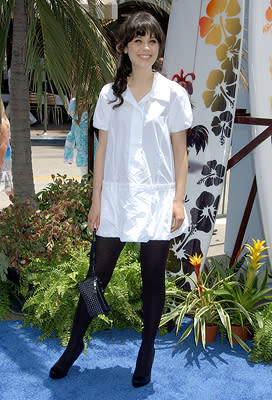 Zooey Deschanel at the premiere of Columbia Pictures' Surf's Up