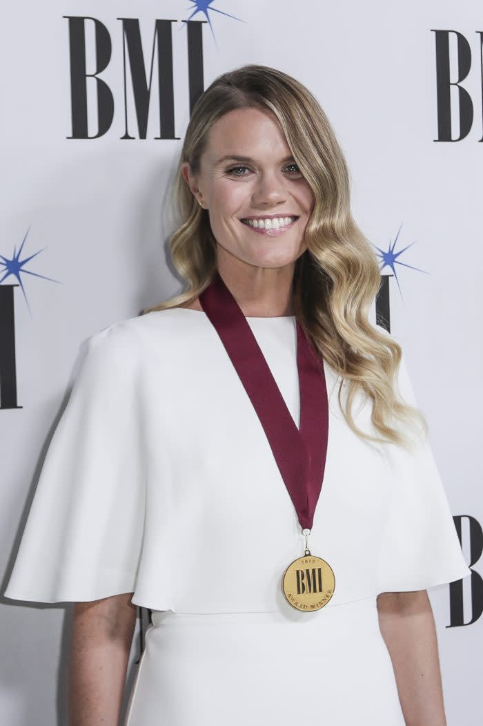 Nicolle Galyon arrives at 67th Annual BMI Country Awards ceremony at BMI Music Row offices on Tuesday, November 12, 2019, in Nashville, Tenn. - Credit: Al Wagner/Invision/AP