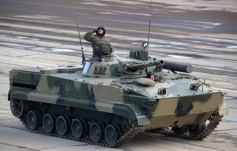 El vechículo ruso BMP-3 atacado en un reciente enfrentamiento en Ucrania.