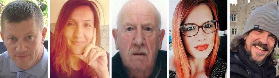 The victims of the Westminster Bridge terror attack: PC Keith Palmer, Aysha Frade, Leslie Rhodes, Andreea Cristea and Kurt Cochran.