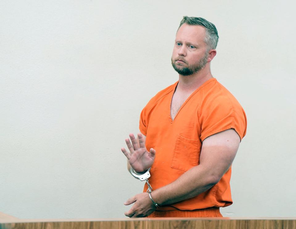 Former Volusia Sheriff Deputy Stephen Corbin makes first appearance at the Volusia County Jail, Thursday, May 16, 2024.