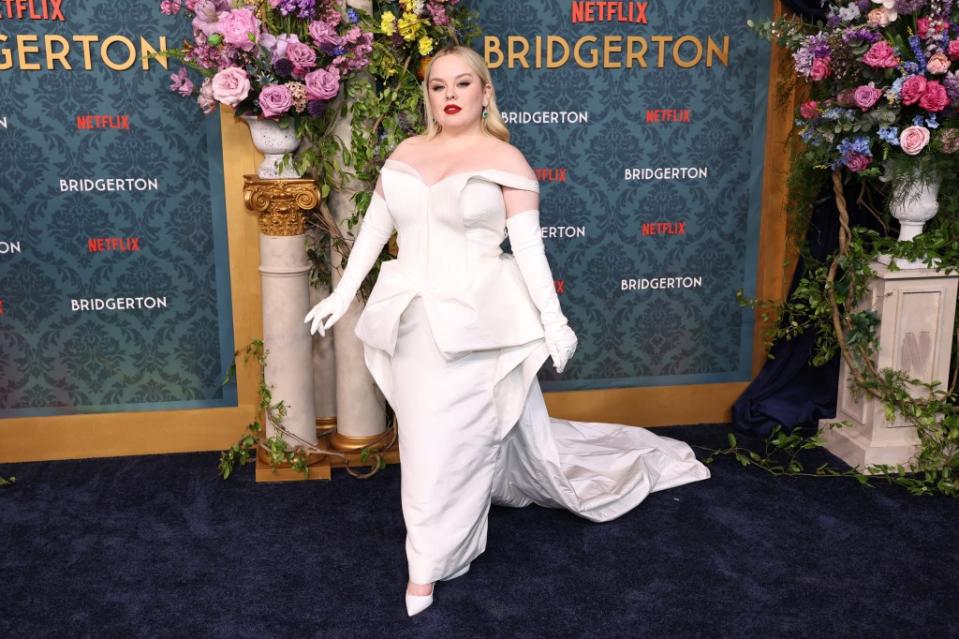 Nicola Coughlan at the “Bridgerton” Season 3 premiere in New York on May 13, 2024. Getty Images