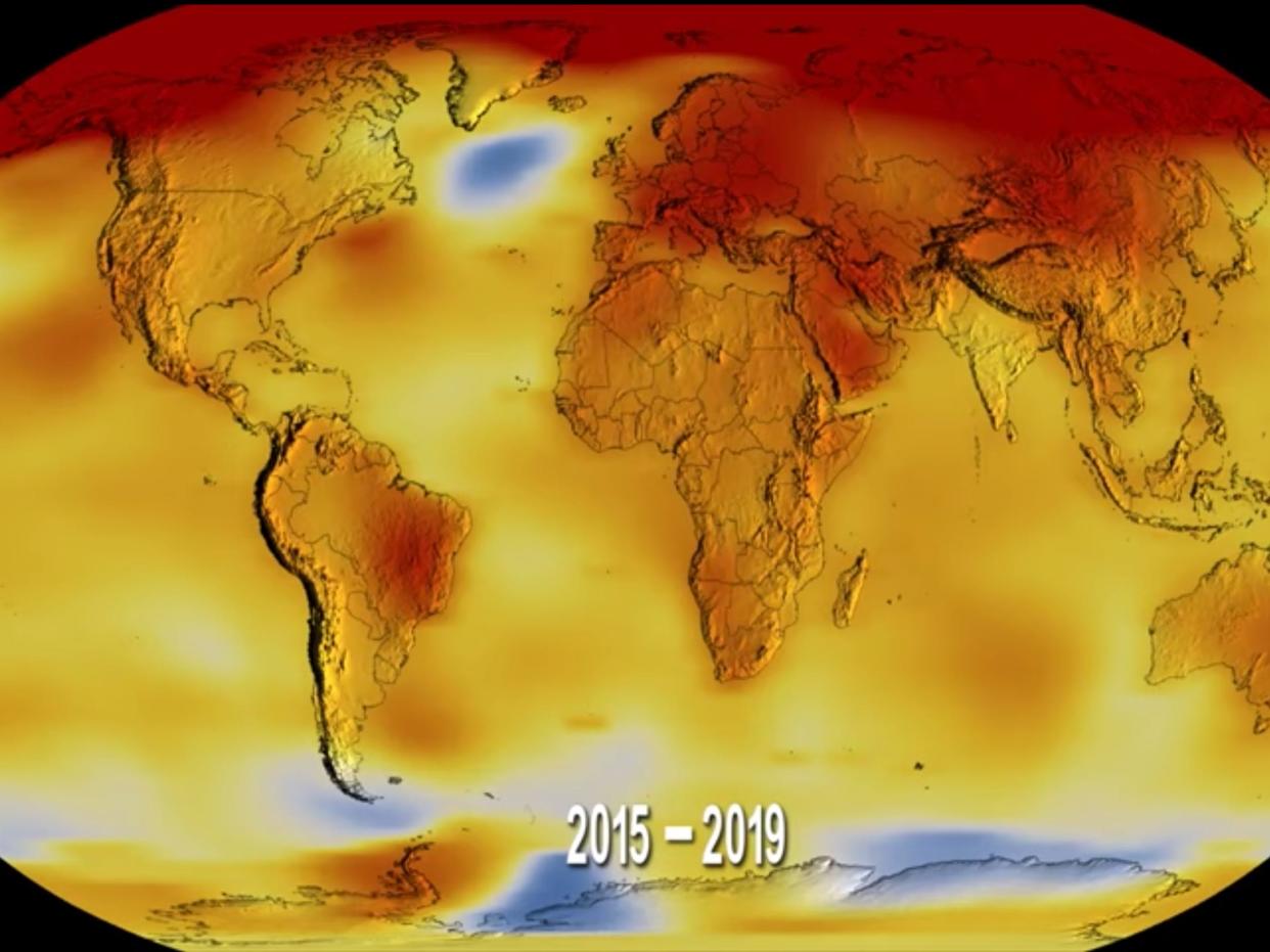 global temperatures 2015-2019