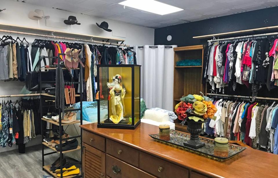 Carefully curated clothing and shoes for men and women are for sale at the new Thrift by the Sea store in Cambria.