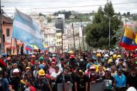 Foto del lunes de las protestas antigubernamentales en Quito, Ecuador