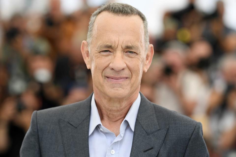 Tom Hanks attends the photocall for "Elvis" during the 75th annual Cannes film festival at Palais des Festivals on May 26, 2022 in Cannes, France.