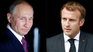 Emmanuel Macron et Vladimir Poutine se sont entretenus par téléphone ce vendredi 19 août, au sujet de la centrale ukrainienne de Zaporijjia  (photomontage/AFP).