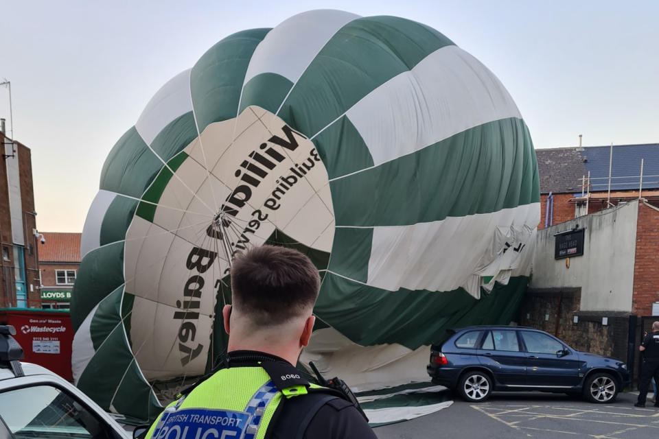 British Transport Police helped to get the balloon under control. (BTP)