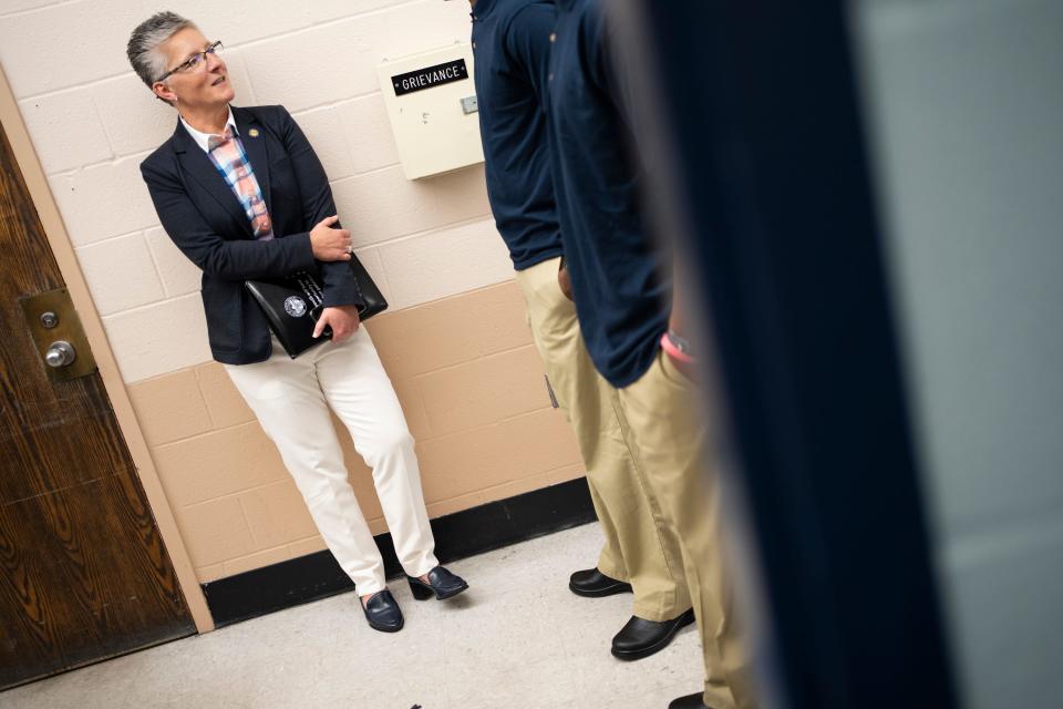 Ohio Department of Youth Services Director Amy Ast at Cuyahoga Hills Juvenile Correctional Facility in July. The agency operates three prisons for juveniles adjudicated of felony charges.