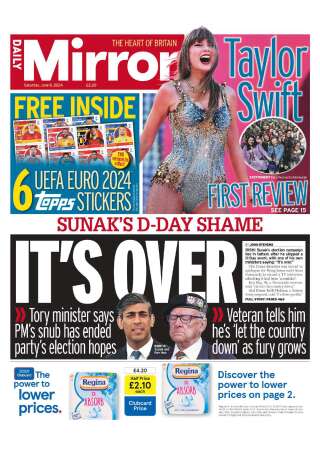 La une du “Daily Mirror” le 8 juin.. 