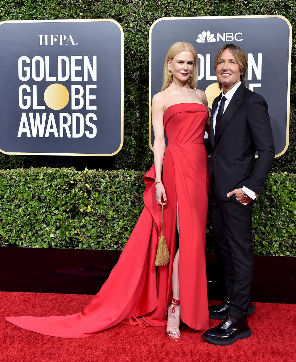  Nicole Kidman and Keith Urban attend the 77th Annual Golden Globe Awards at The Beverly Hilton Hotel on January 05, 2020 in Beverly Hills, California.