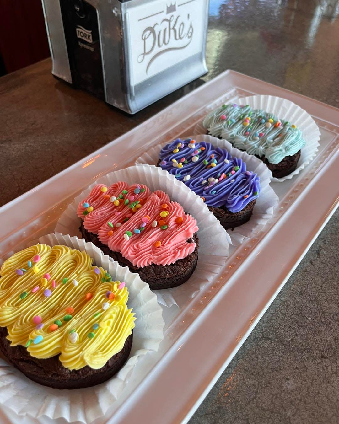 Easter egg brownies at Duke’s Bakery & Cafe, 1082 Davol St., Fall River.