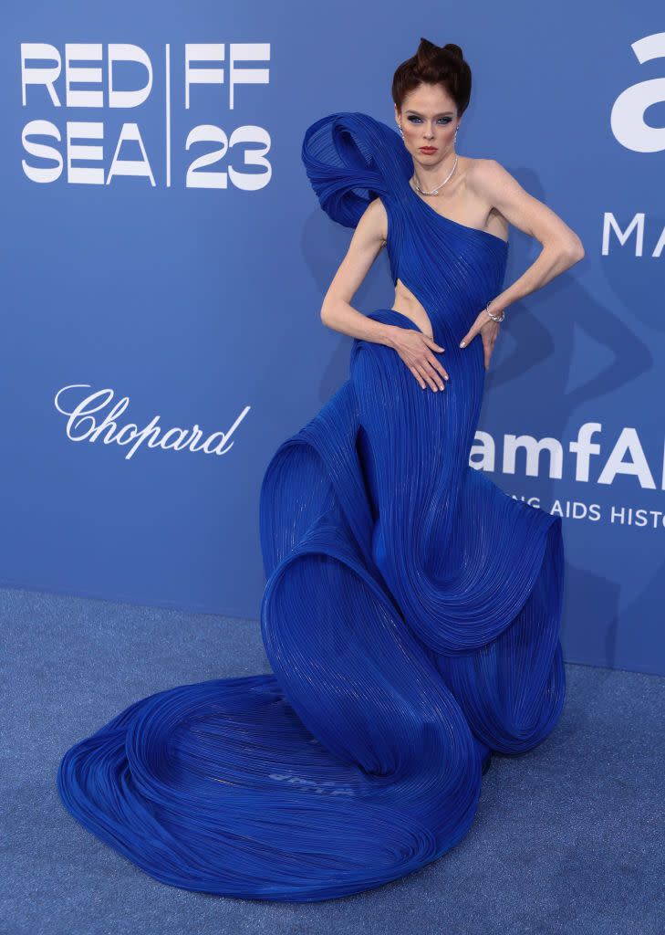 <p>Coco Rocha posed up a storm in Gaurav Gupta.</p>