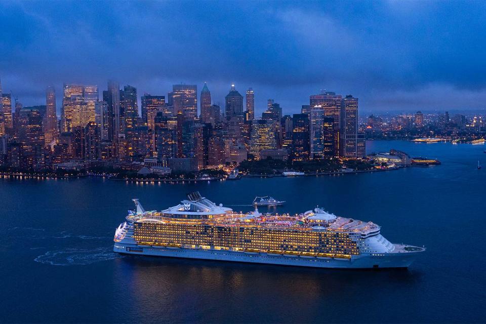 Royal Caribbean ship in New York Harbor