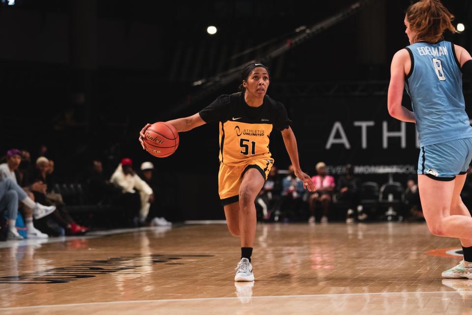 Sydney Colson is the chairperson of the Athletes Unlimited's player executive committee and a guard in the league. (Jade Hewitt/Athletes Unlimited)