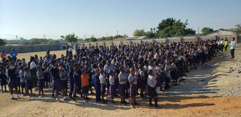 Students from Lifesong Harmony School take part in an assembly.