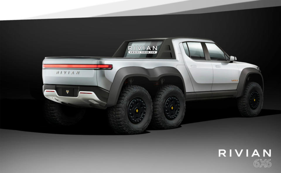 將成為史上最便宜的六輪車，RIVIAN R1T 6╳6想像圖