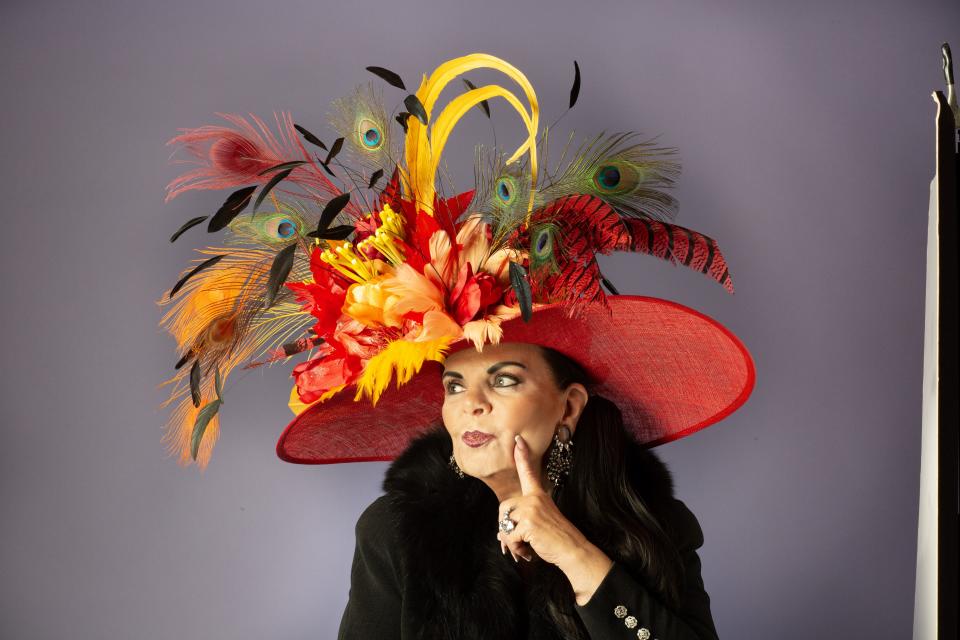 'Attitudes by Angie' are hats designed by Angie Schultz for the Kentucky Derby